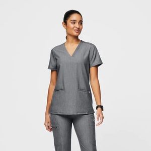 Figs Casma Scrub Top in Gray size S